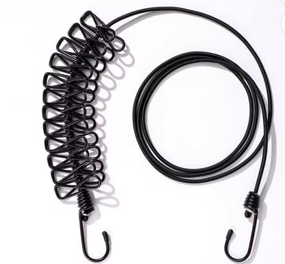 Corde à linge d'extérieur rétractable avec pinces